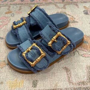 Schutz Denim Enola Sandals